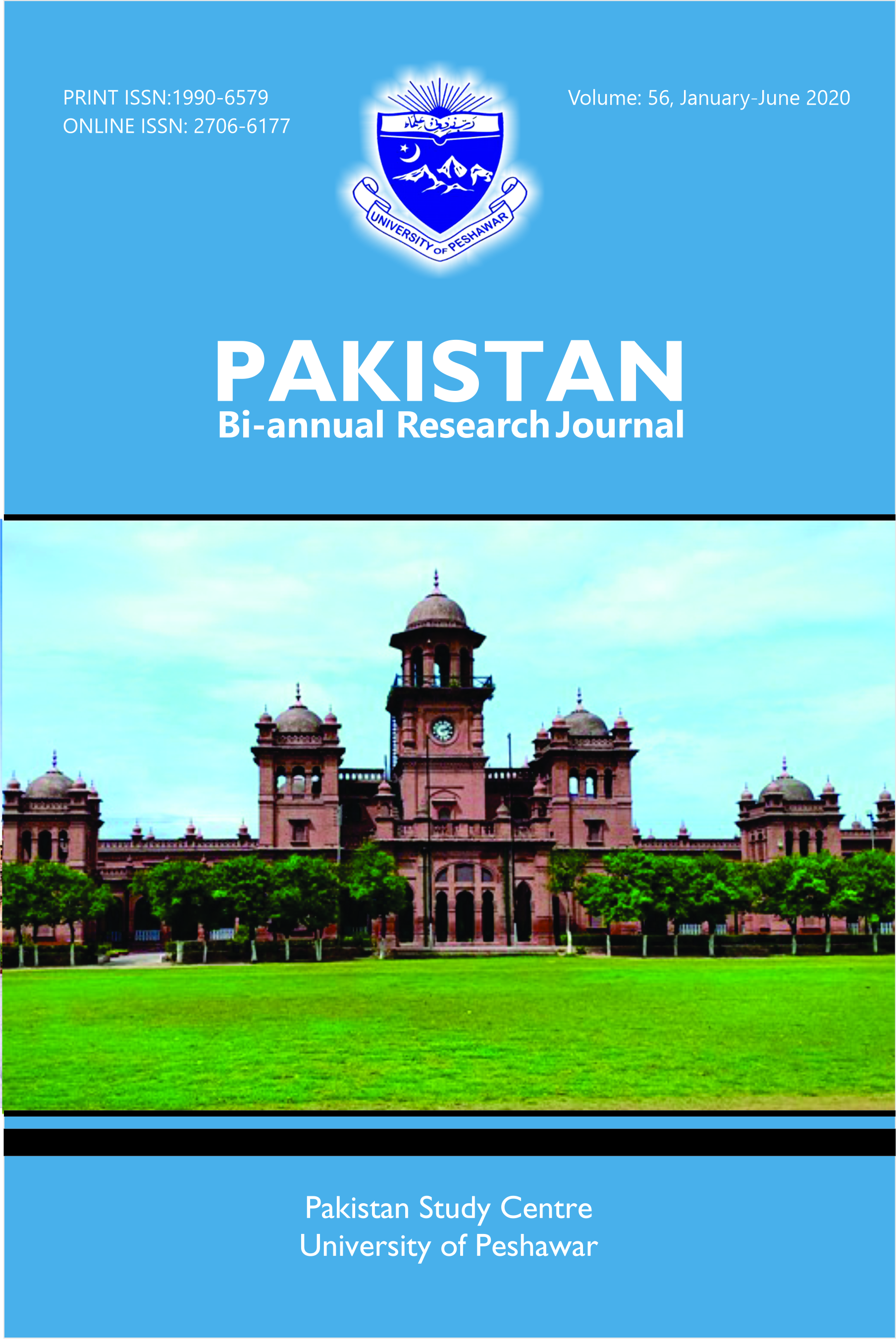 					View Vol. 56 No. 1 (2020): Pakistan (Jan-June 2020)
				